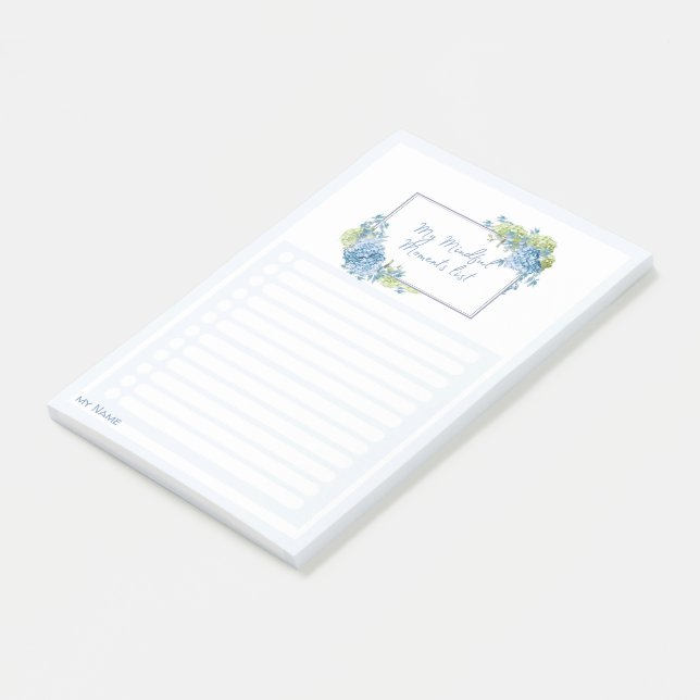 Bloco De Notas Hydrangea Love 'My Mindful Moments Lists' (Inclinado)