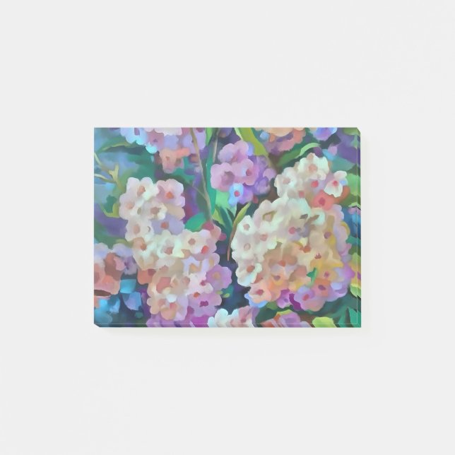 Bloco De Notas Hydrangeas Artísticas Hortensia Floral Abstrato Ar (Frente)