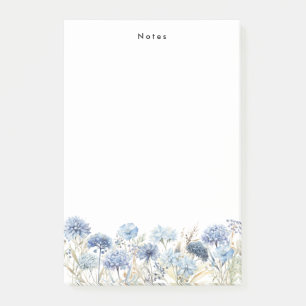 Bloco De Notas Hydrangeas Azuis de Pó de Água Personalizadas