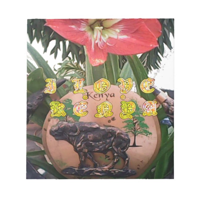 Bloco De Notas I (Coração) Patch de Buffalo do Quênia/Impressão (Frente)