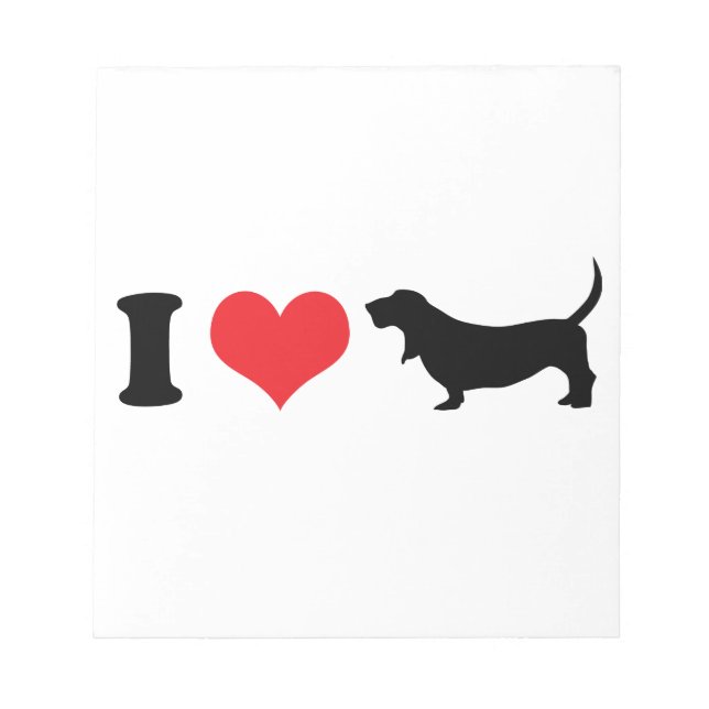 Bloco De Notas I Heart Basset Hounds (Frente)