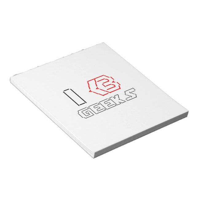 Bloco De Notas I Heart Geeks ASCII ART (Inclinado)
