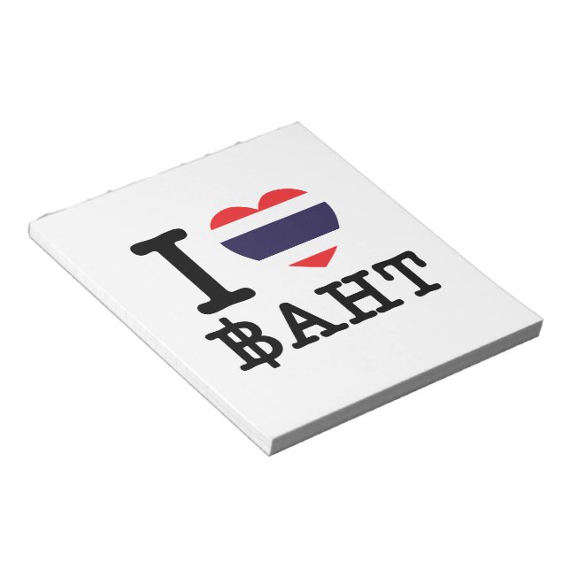 Bloco De Notas I Heart (Love) Baht (Inclinado)