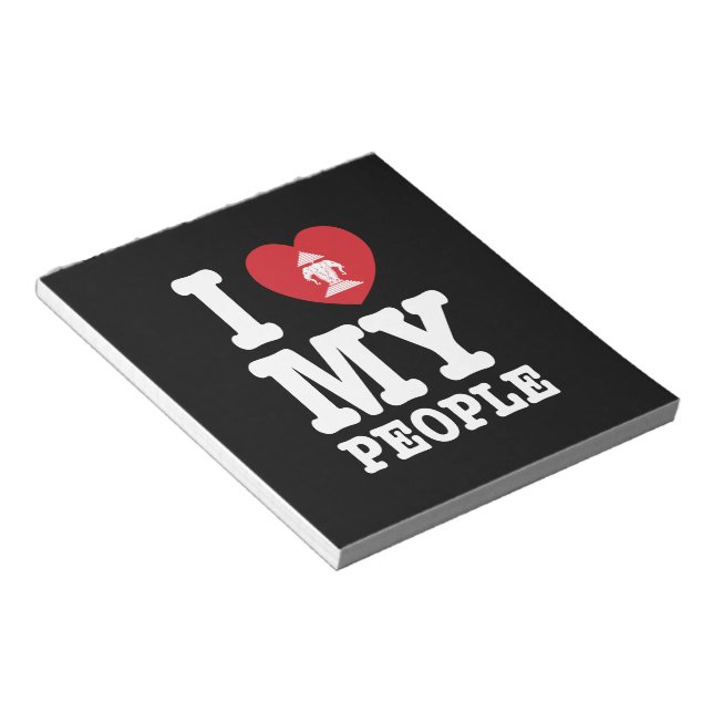 Bloco De Notas I Heart (Love) Erawan My Lao Pessoas (Inclinado)