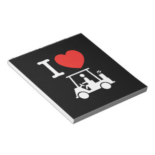 Bloco De Notas I Heart (Love) Golf Cart