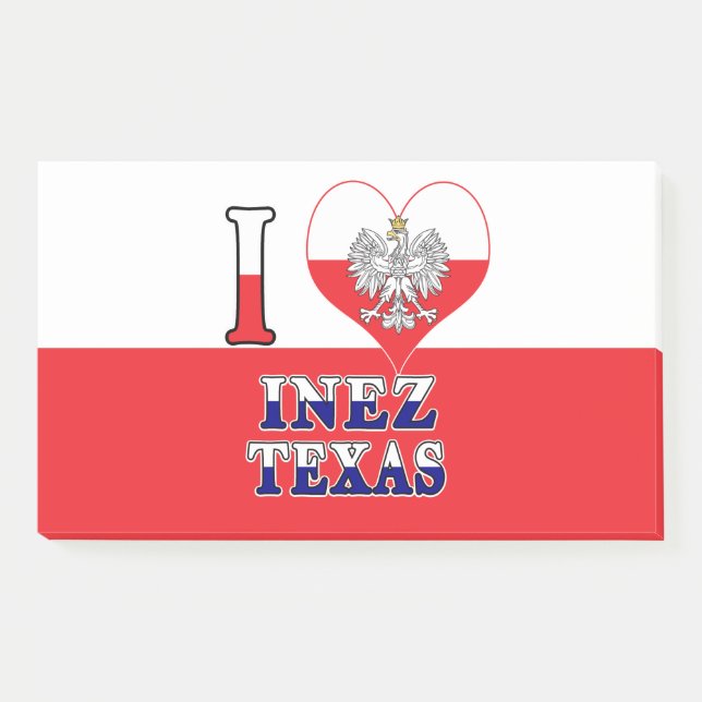 Bloco De Notas I Heart Love Inez Texas (Frente)