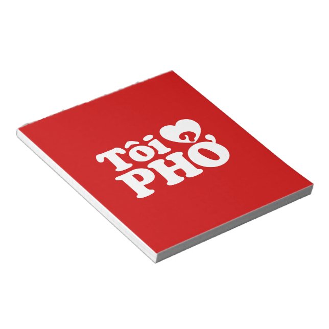Bloco De Notas I Heart (Love) Pho (Tôi9PHỞ) Língua vietnamita (Inclinado)