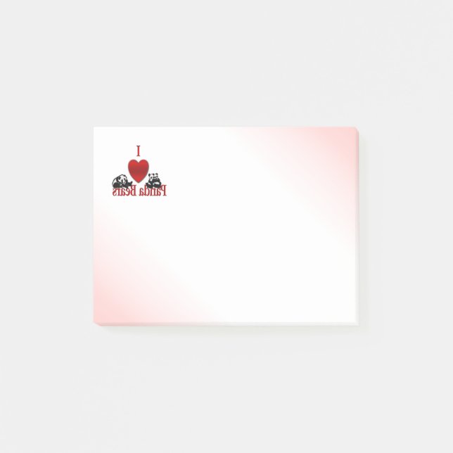 Bloco De Notas I Heart Panda Bears (Frente)