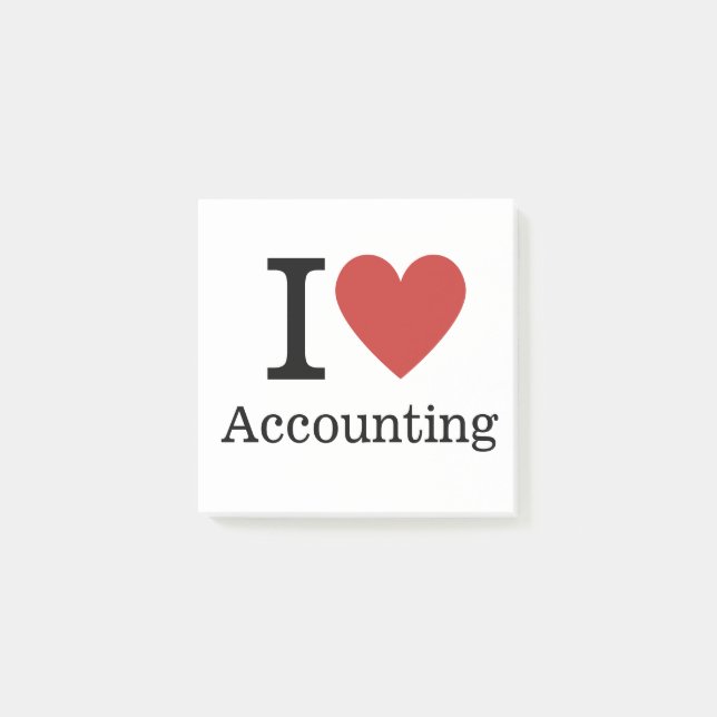 Bloco De Notas I ❤️ Love Accounting - Departamento de Contabilida (Frente)