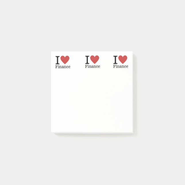 Bloco De Notas I ❤️ Love Finance - Departamento de Finanças - (Frente)