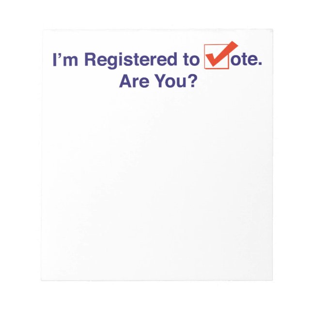 Bloco De Notas I’m Registered to Vote 2024 (Frente)