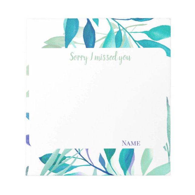 Bloco De Notas I missed you customize texts  (Frente)
