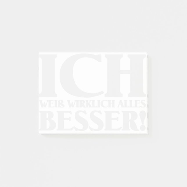 Bloco De Notas Ich weiß wirklich ales Besser! Notas de posto (Frente)