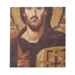Bloco De Notas Ícone Cristão de Jesus Cristo Pantocrator