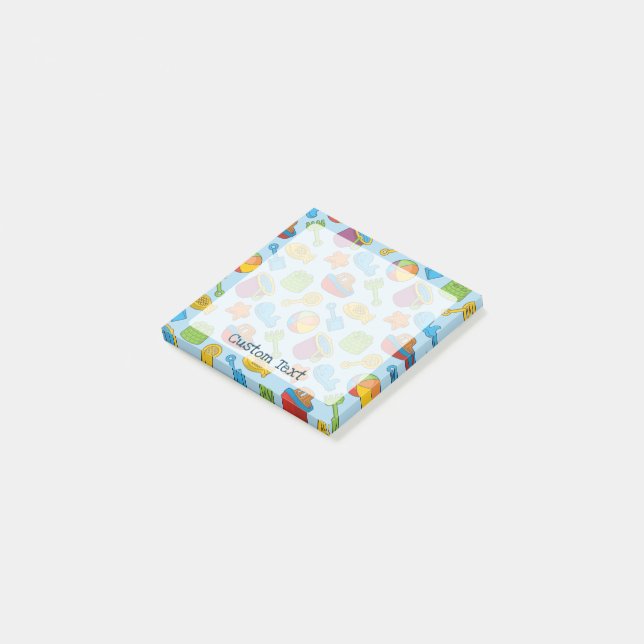 Bloco De Notas Ícones dos brinquedos de praia (Inclinado)