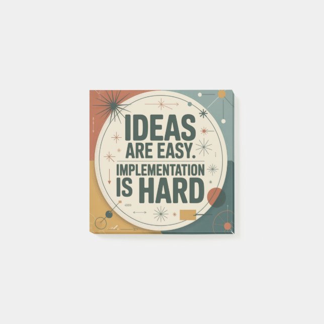 Bloco De Notas Ideas Are Easy. Implementation Is Hard (Frente)
