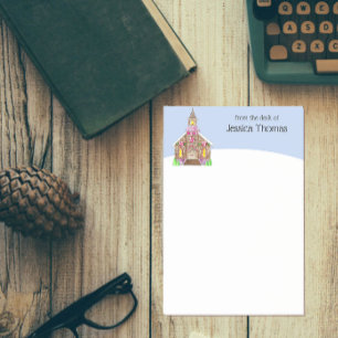 Bloco De Notas Igreja Gingerbread Personalizada