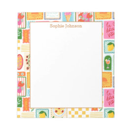 Bloco De Notas Illustrated French Italian Pattern Personalized