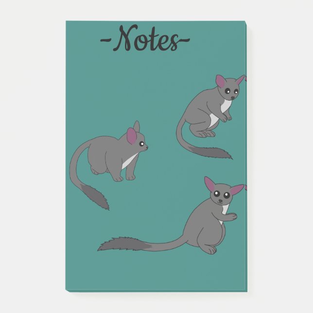 Bloco De Notas Ilustração Adorável de Bushbabies (Frente)