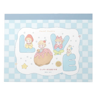 Bloco De Notas Ilustração Alfabeto Pastel Kawaii AMOR 💕🍓🐰