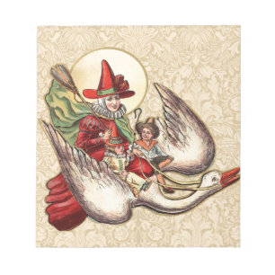 Bloco De Notas Ilustração Antigua Vintage Madre Goose