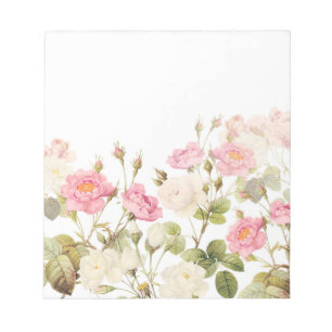 Bloco De Notas Ilustração cor-de-rosa do prado dos rosas do