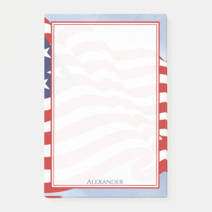 Bloco De Notas Ilustração da Bandeira Americana do Dia da Indep