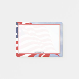 Bloco De Notas Ilustração da Bandeira Americana do Dia da Indepen
