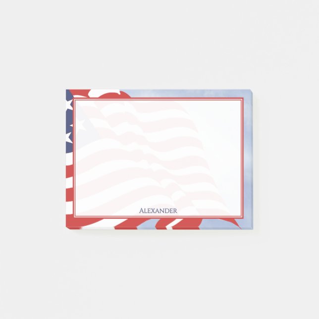 Bloco De Notas Ilustração da Bandeira Americana do Dia da Indepen (Frente)