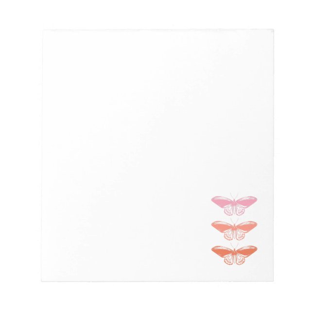 Bloco De Notas Ilustração da borboleta rosa-pintada de safra (Frente)