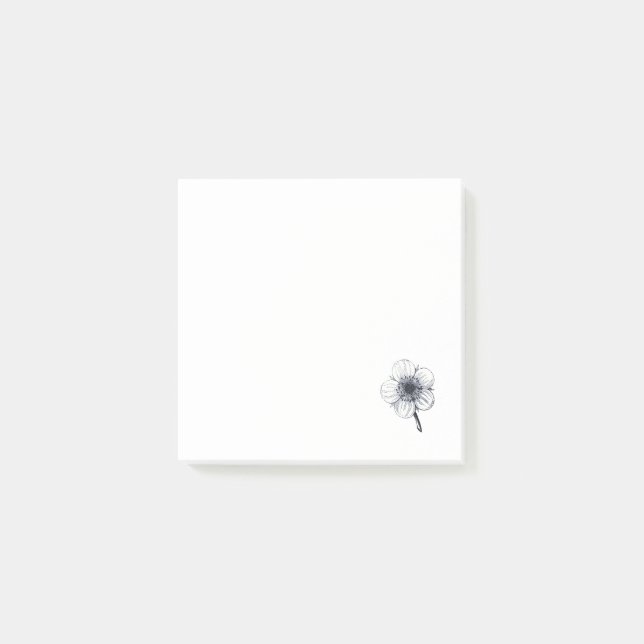 Bloco De Notas Ilustração da flor da safra. (Frente)