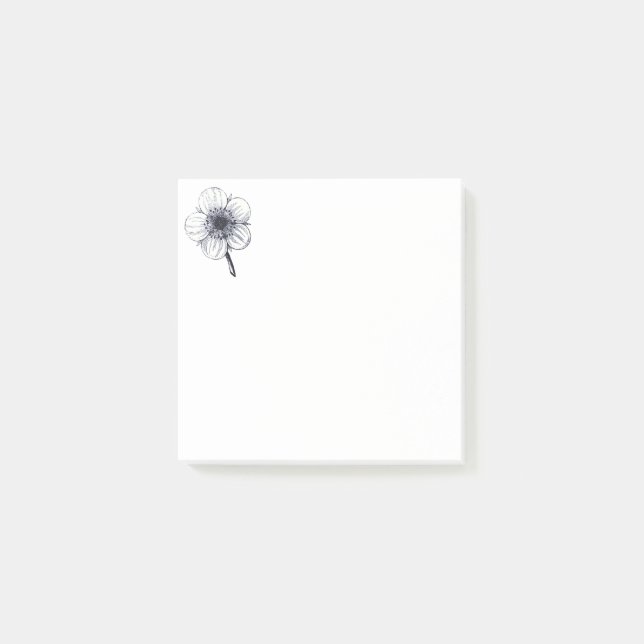 Bloco De Notas Ilustração da flor da safra. (Frente)