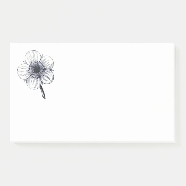 Bloco De Notas Ilustração da flor da safra. (Frente)