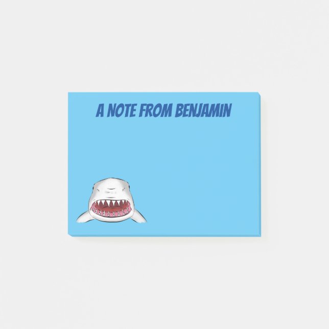 Bloco De Notas ilustração da média dos desenhos animados de tubar (Frente)