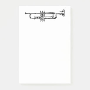 Bloco De Notas Ilustração da trombeta do vintage