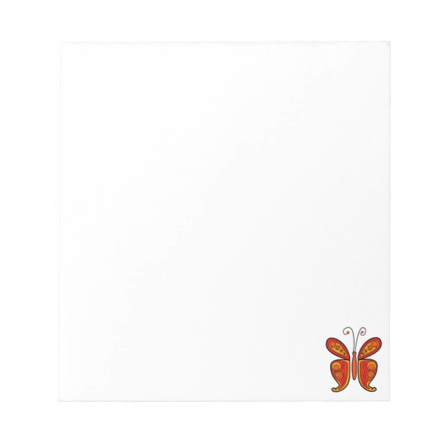 Bloco De Notas Ilustração de borboleta laranja (Frente)