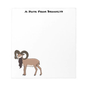 Bloco De Notas Ilustração de cabra Mouflon