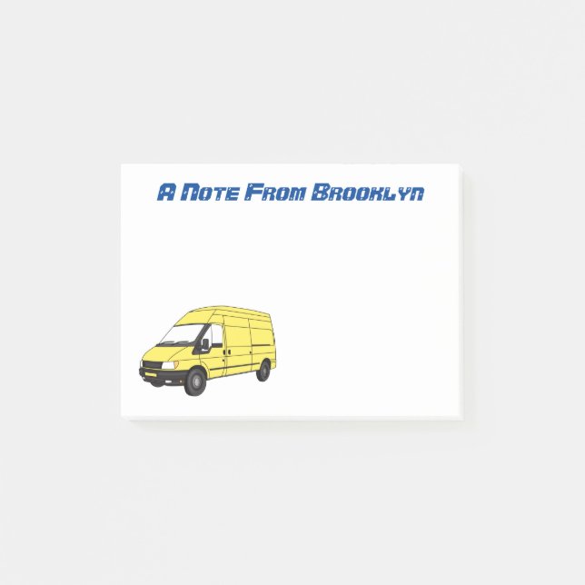 Bloco De Notas Ilustração de carrinha de entrega (Frente)
