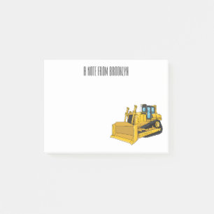 Bloco De Notas Ilustração de desenho animado Bulldozer