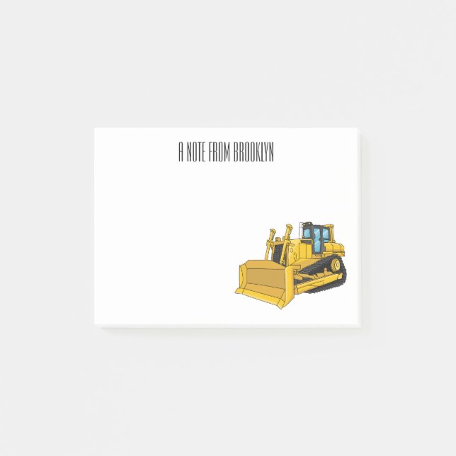 Bloco De Notas Ilustração de desenho animado Bulldozer (Frente)