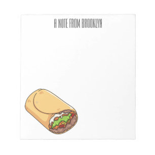 Bloco De Notas Ilustração de desenho animado burrito