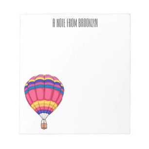 Bloco De Notas Ilustração de desenho animado com balão de ar quen