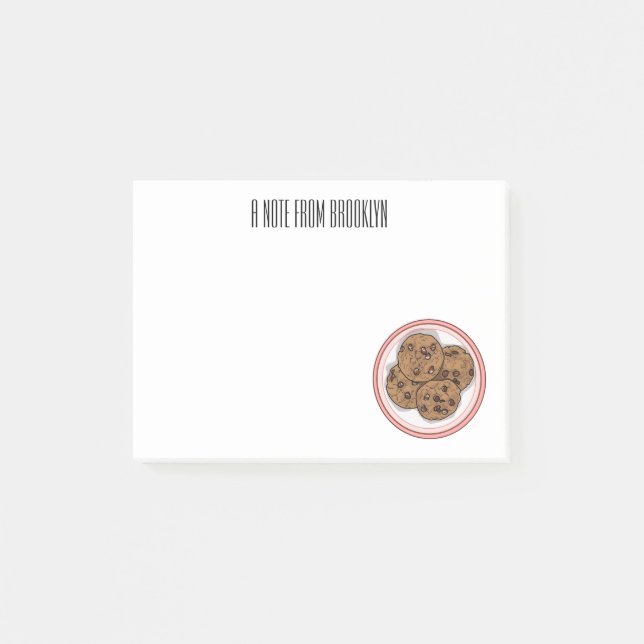 Bloco De Notas Ilustração de desenho animado com chip de chocolat (Frente)