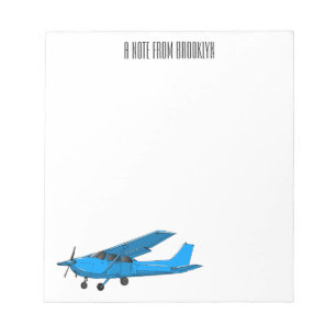 Bloco De Notas Ilustração de desenho animado de aeronaves de asa