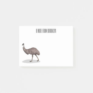 Bloco De Notas Ilustração de desenho animado de aves da Emu