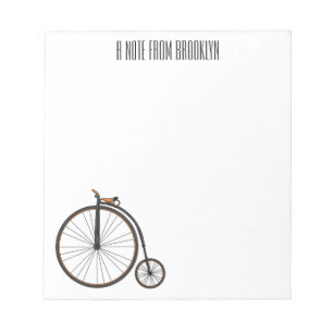 Bloco De Notas Ilustração de desenho animado de bicicleta de alta