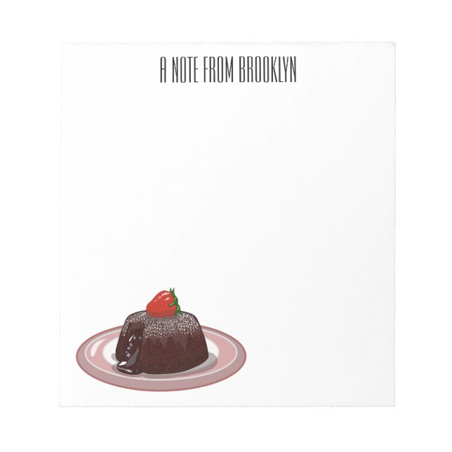 Bloco De Notas Ilustração de desenho animado de bolo de lava de c (Frente)