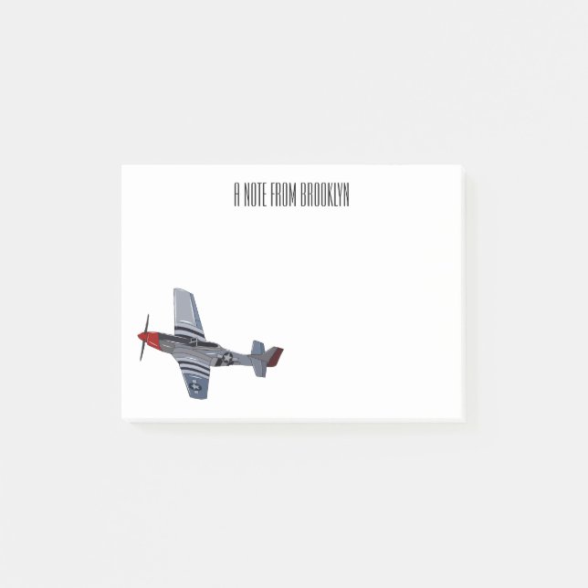 Bloco De Notas Ilustração de desenho animado de bombardeiro (Frente)