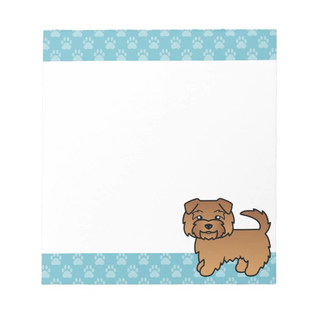 Bloco De Notas Ilustração de desenho animado de cachorro Terrier  (Frente)