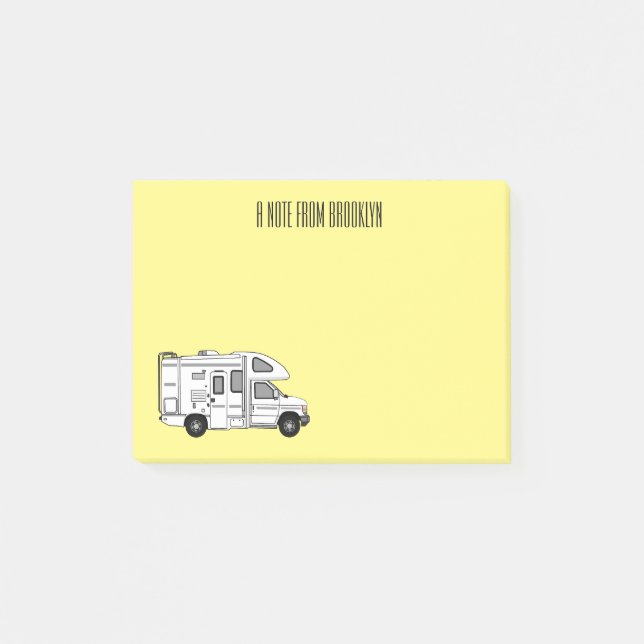Bloco De Notas Ilustração de desenho animado de Campervan (Frente)